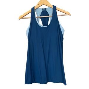 Lululemon Cross Conditioning 2-In-1 Tank carbon blue / blue haze size 6